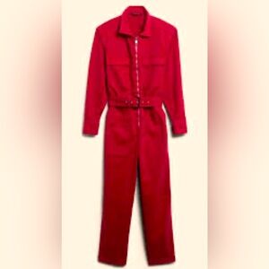 Dark red/burgundy utility jumpsuit w/Belt. Brand new. Never worn.